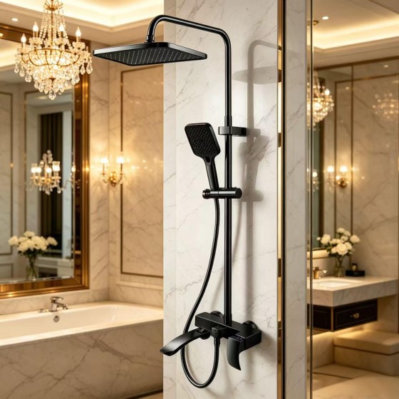 N230 Chrome and black shower set ,china